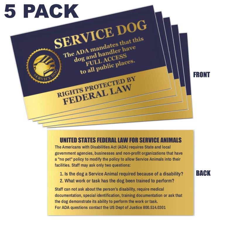 WORKINGSERVICEDOG.COM Service Dog Travel Kit â€“ Includes 5 â€œDo Not Disturbâ€ Door Hangers + 5 ADA/FAA Federal Law Handout Cards â€“ Hotel Room Privacy Signs & Informational Cards for Traveling with a Service Dog â€“ Made in USA - Image 3